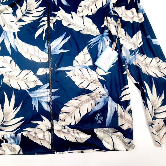 Boca Islandwear Mens Long Sleeve Hooded Zip Shirt Size XL Multicolor Floral - Picture 3 of 8